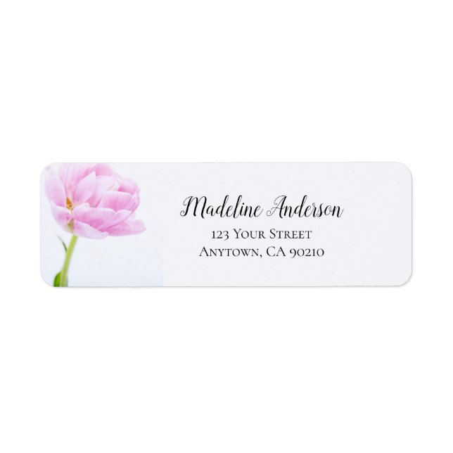 Étiquette Belle Peony Rose | Adresse de retour personnalisée (Devant)