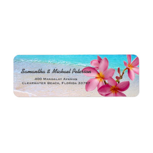 Étiquette Belle Plage Rose Plumeria Fleurs