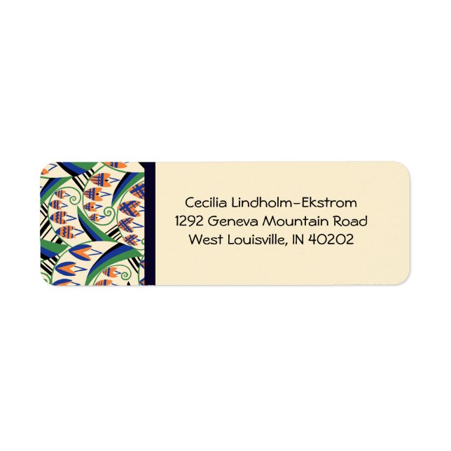 Étiquette BELLFLOWER aux couleurs Art Déco originales (Devant)