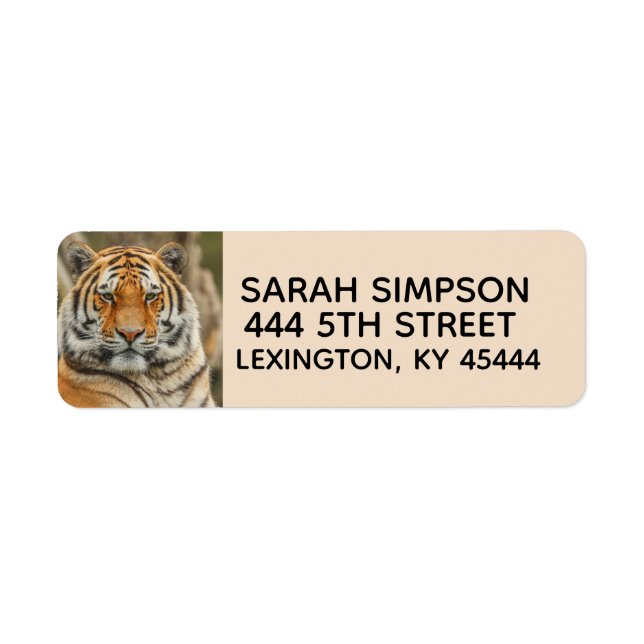 ÉTIQUETTE BENGAL TIGER RETURN ADDRESS LABELS (Devant)