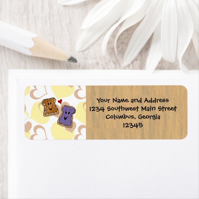 Étiquette Beurre d'arachide et gelée de Saint-Valentin (En situation)