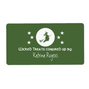 Étiquette Bewitching Halloween Baking Labels, Green