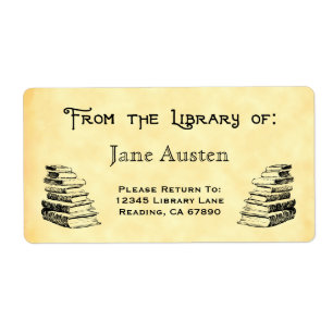 Étiquette "Bibliothèque De" Livres Vintages Person