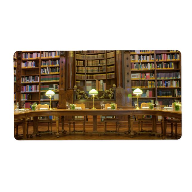 Étiquette Bibliothèque historique antique (Devant)