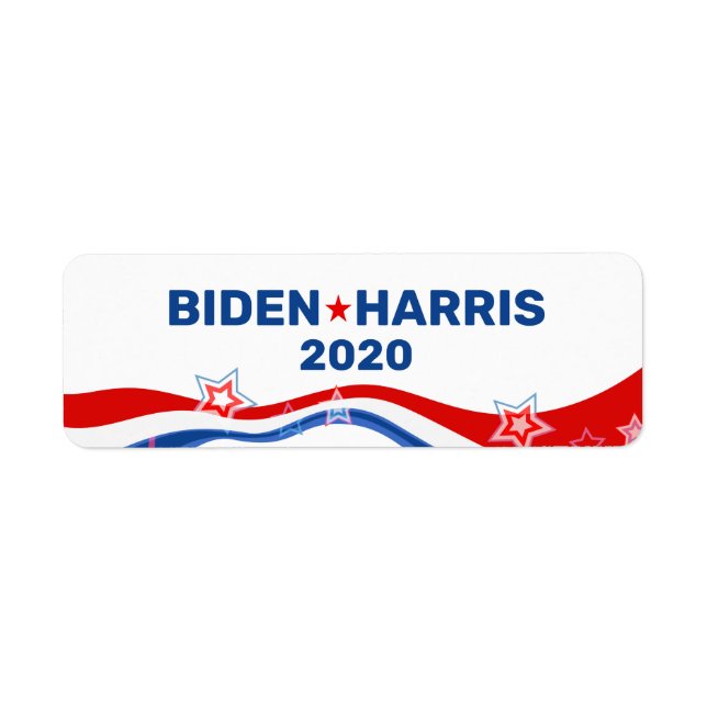 Étiquette Biden Harris 2020 texte et drapeau américain (Devant)