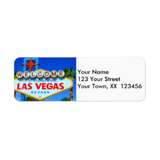 Étiquette Bienvenue à Las Vegas Retours d'étiquettes d'adres