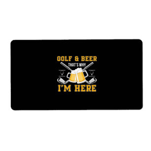 Étiquette Bière Drinker Golf Et Bière Anniversaire
