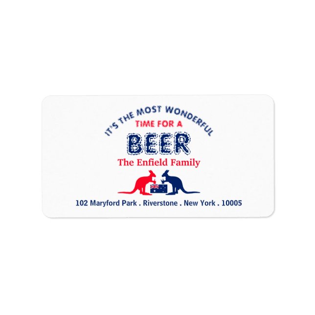 Étiquette Bière Kangaroo, drapeau australien, Noël (Devant)