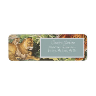 Étiquette Big Cats Lion Tiger etc, jungle sexe neutre Bab