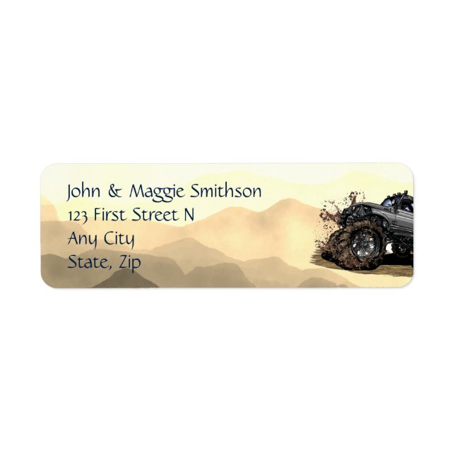 Étiquette Big Monster truck Off Road Adventure Mud Bogging (Devant)