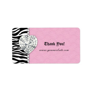 Étiquette Bijoux de détail Zebra Lace Pearls Coeur rose