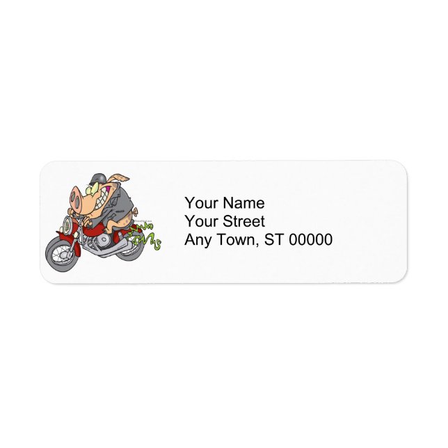 Étiquette biker hog cochon moto dessin animé moto (Devant)