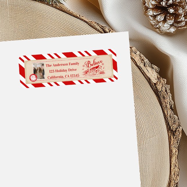 Étiquette Billet de Noël Polar Express Adresse (Créateur téléchargé)