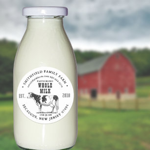Étiquette biologique de la ferme laitière avec Vin