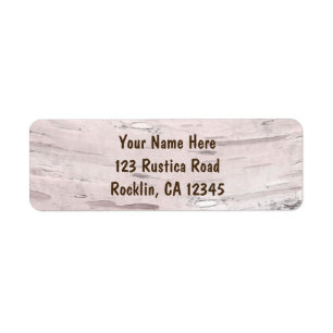 Étiquette Birch Tree & Heart Rustic Simple Minimal Mariage