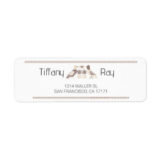 Étiquette Birds Wedding Return Address Label