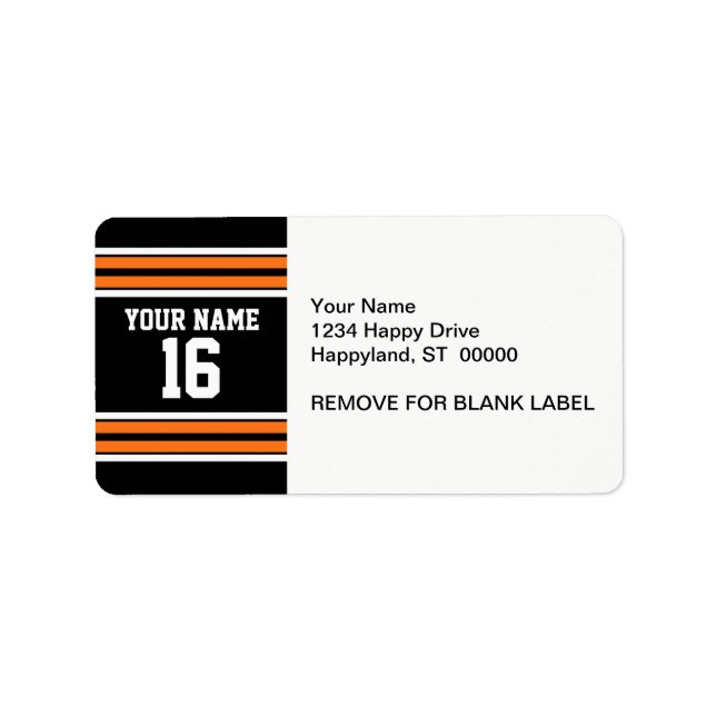 Étiquette Black avec Orange White Stripes Team Jersey (Devant)