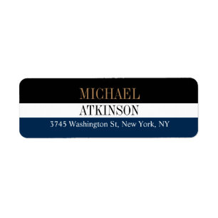 Étiquette Black Blue Bold Texte tendance Design moderne