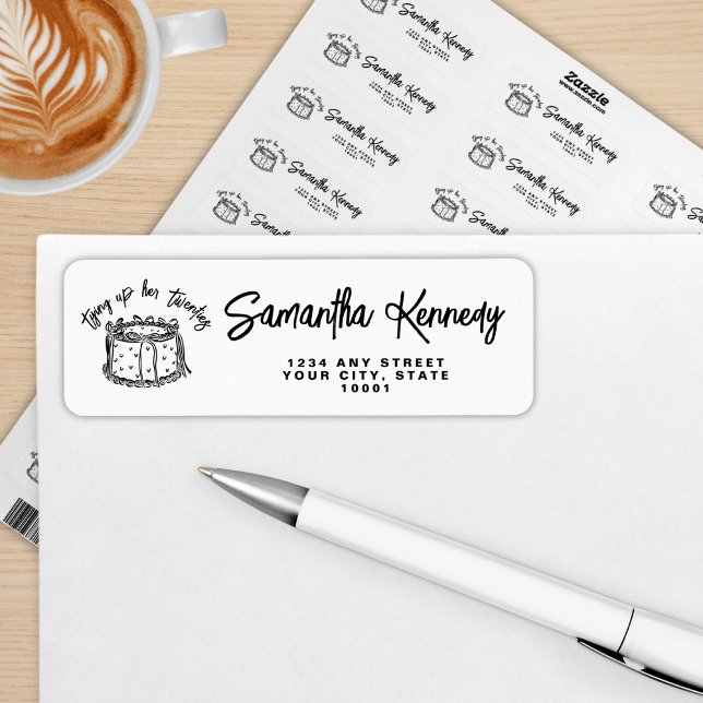 Étiquette Black Bow Tying Up Her Twenties 30th Birthday (Créateur téléchargé)