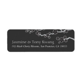 Étiquette Black Cherry Blossoms Zen Sakura Mariage asiatique