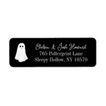 Black Cute Friendly Ghost Halloween Adresse de ret