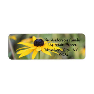 Étiquette Black Eyed Susan, Floral Retourner l'adresse Étiqu
