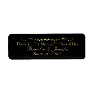 Étiquette Black & Gold Custom Wedding Favoriser les Étiquett