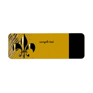 Étiquette Black Gold Fleur de lis