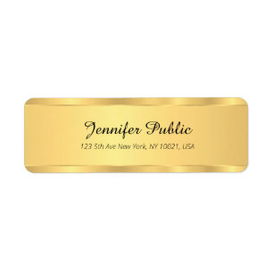 Étiquette Black & Gold Glam Modèle Elegant Adresse de retour
