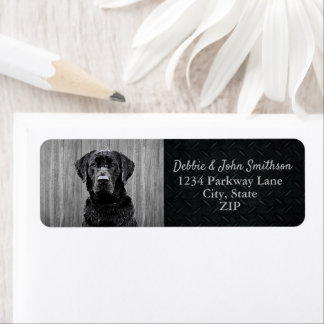 Étiquette Black Lab Chien Russe Animal Adresse de retour Lab