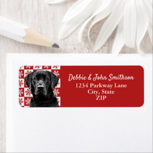 Étiquette Black Lab Dog Adresse de retour Animal Christmas