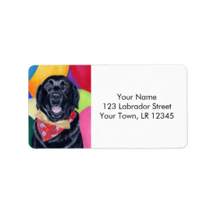 Étiquette Black Labrador Joyeux tableau d'anniversaire