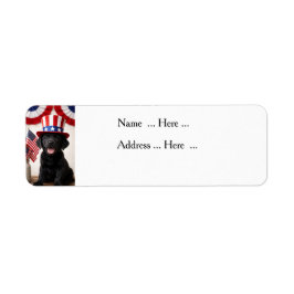 Étiquette Black Labrador Puppy Patriotic Summer PartyCustom