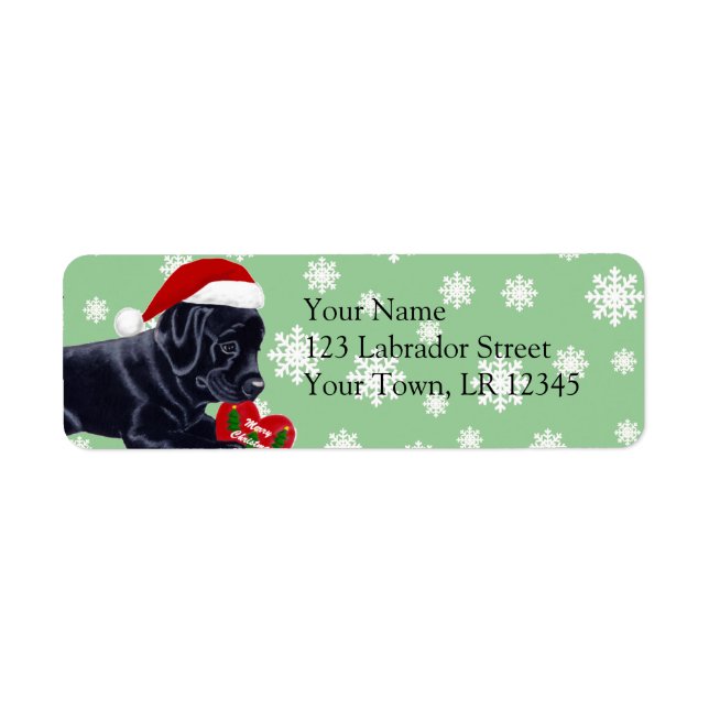 Étiquette Black Labrador Retriever Christmas Snowflo (Devant)