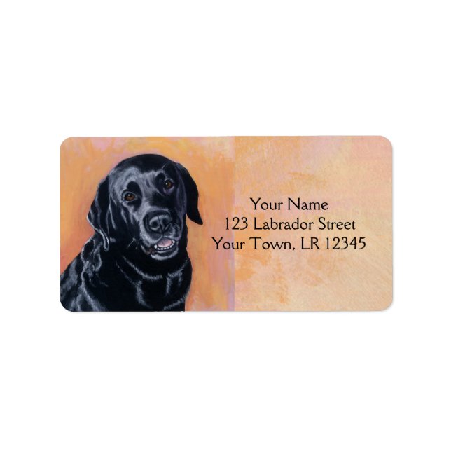 Étiquette Black Labrador Souriant dans la lumière (Devant)