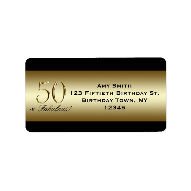Étiquette Black Metallic Gold 50e anniversaire (Devant)