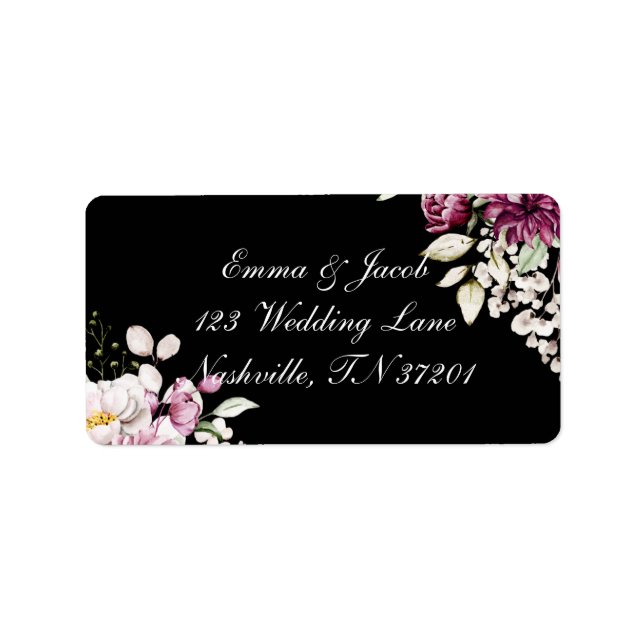 Étiquette Black Romantic Fleuron Peony (Devant)