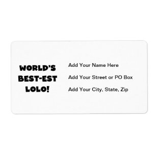 Étiquette Black Text Meilleurs T-shirts et cadeaux Lolo