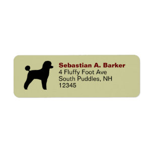 Étiquette Black Toy Poodle Silhouette Retourner l'adresse Ét