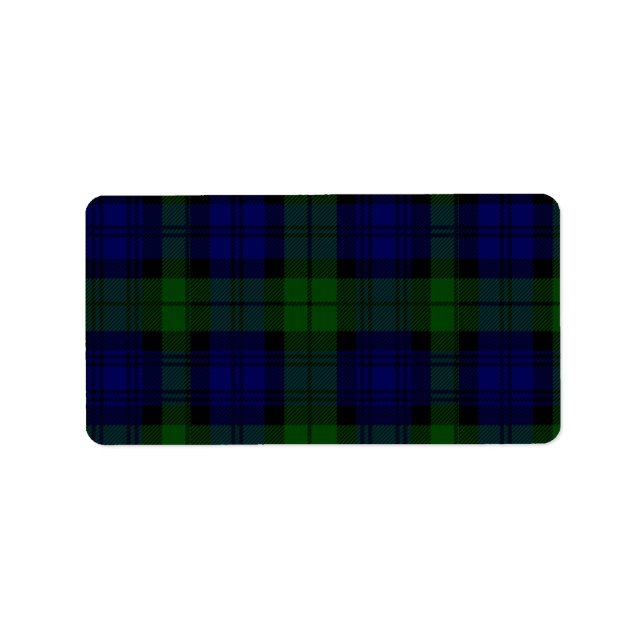 Étiquette Black Watch Tartan bleu vert Plaid (Devant)