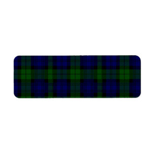 Étiquette Black Watch Tartan bleu vert Plaid
