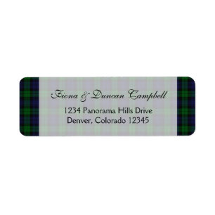 Étiquette Black Watch Tartan Scottish Adresse de retour