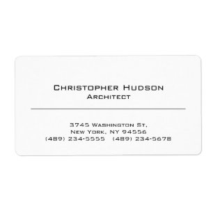 Étiquette Black White Simple Plain