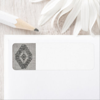 Étiquette Blackwork Embroidery Return Address Label