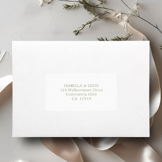 Étiquette Blanc | Adresse de mariage simple