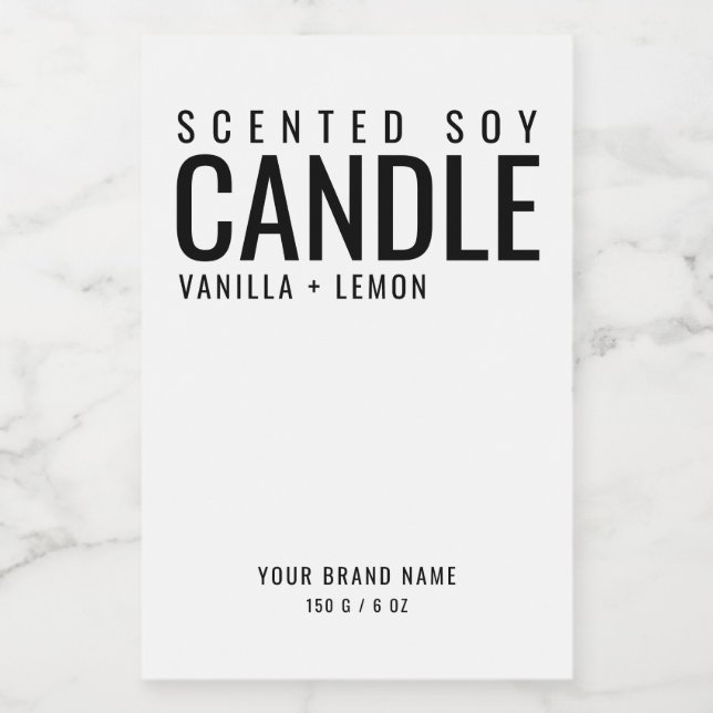 Étiquette blanc cosmétique pour emballage de bougi (Étiquettes simples)