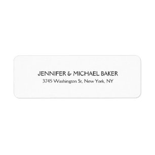 Étiquette Blanc Élégant minimaliste Plain moderne Nom de fam