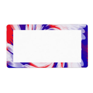 Étiquette blanc et bleu rouges