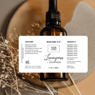 Étiquette blanc et noir personnalisable