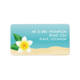 Étiquette Blanc Frangipani Tropical Beach Mariage